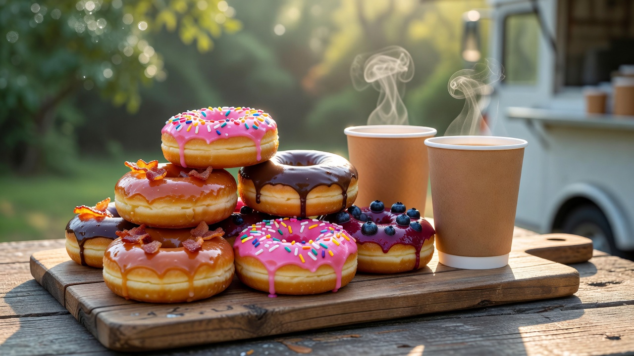 Fresh donuts and coffee from Bent's